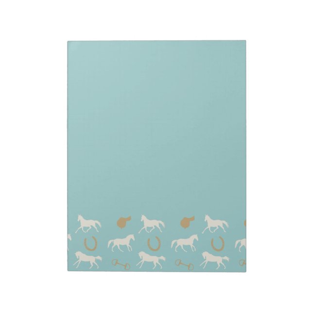 Englisches Pferdemuster für Gold und Elfenbeinküst Notizblock (Rotiert)