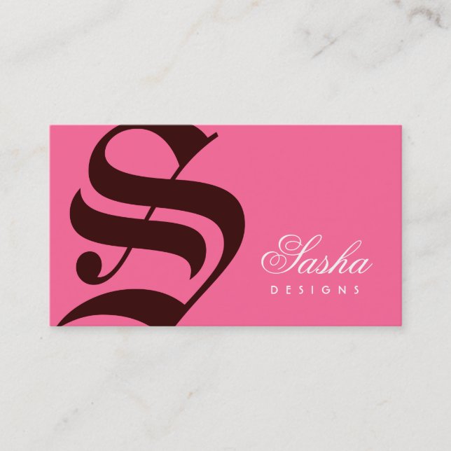 englisches Rosa N Brown des Monogramm-311-Old Visitenkarte (Vorderseite)