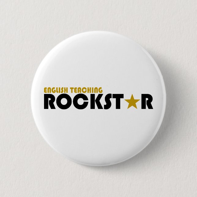 Englisches unterrichtendes Rockstar Button (Vorderseite)
