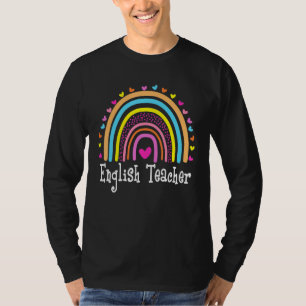 Englischlehrer Boho Regenbogen Zurück zur Schule S T-Shirt