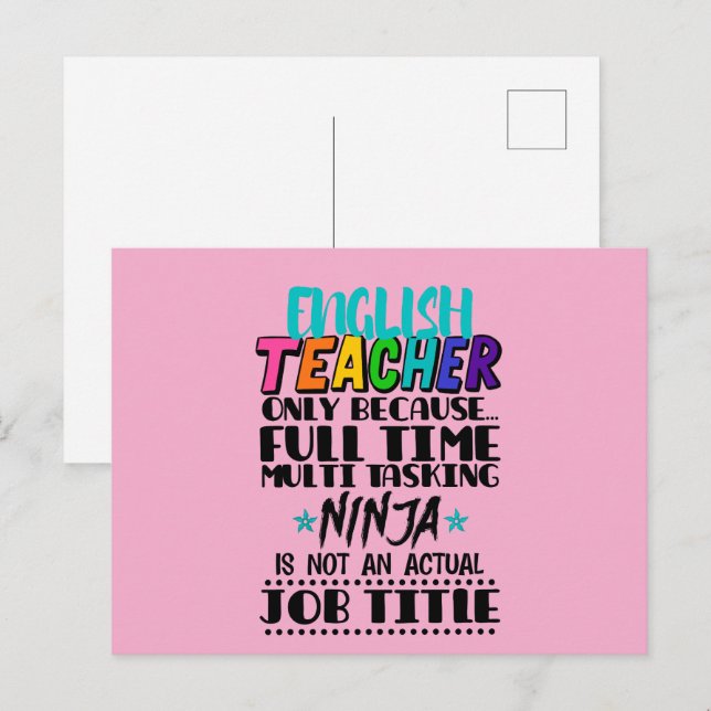 Englischlehrer nur wegen Vollzeit-Multi-Task Postkarte (Vorne/Hinten)