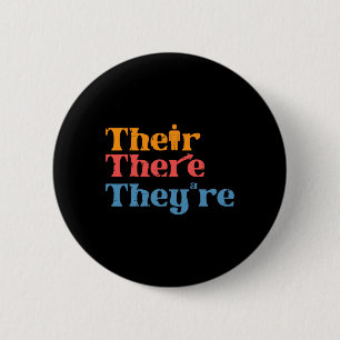 Englischlehrer Their There Theyre Lustige Grammati Button