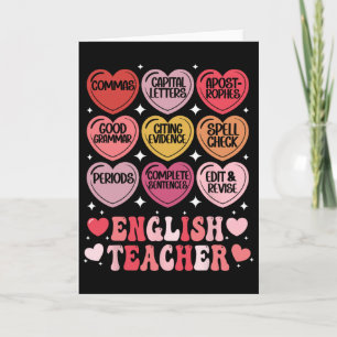 Englischlehrer Valentinstag Grammatik Ela Lehrer Karte