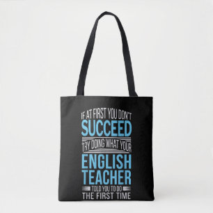 Englischlehrer Wenn du beim ersten Mal nicht erfol Tasche