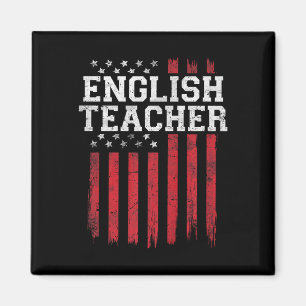 Englischlehrerin Amerikanische Flagge Usa Patriot Magnet