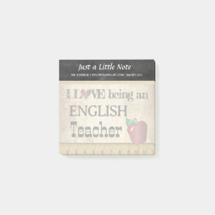Englischlehrerin   Vintager Stil Post-it Klebezettel
