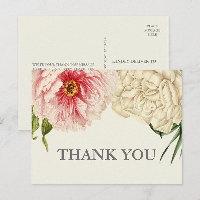 English Blooms Vielen Dank Postkarte (Vorne/Hinten)