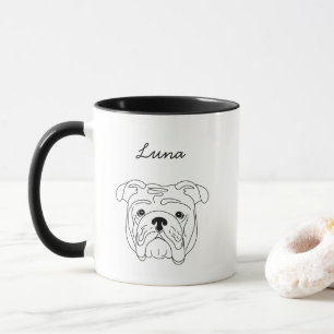 English Bull Dog Black & White Custom Dog Lover Tasse