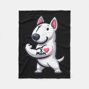 English Bull Terrier I Liebe Mama Funny Dog Tattoo Fleecedecke