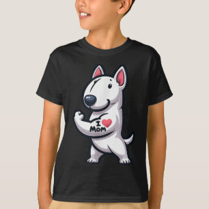 English Bull Terrier I Liebe Mama Funny Dog Tattoo T-Shirt