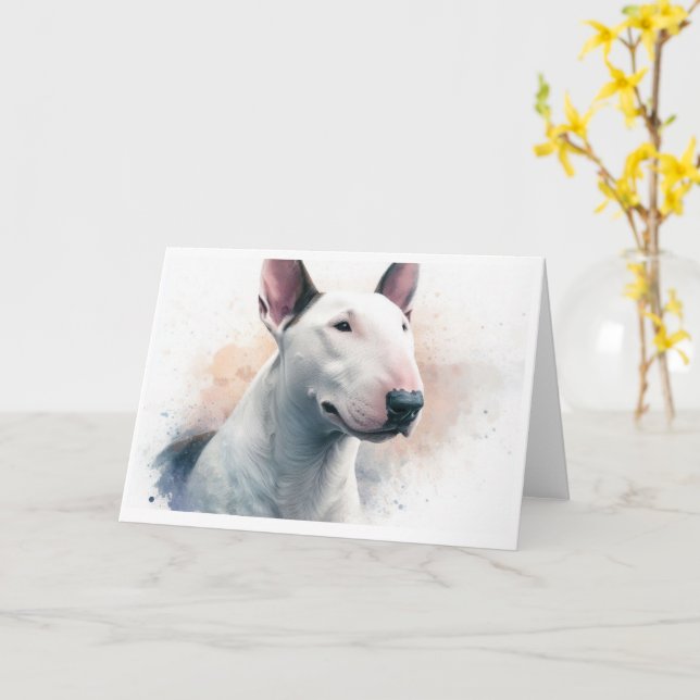 English Bull Terrier Karte (Gelbe Blume)