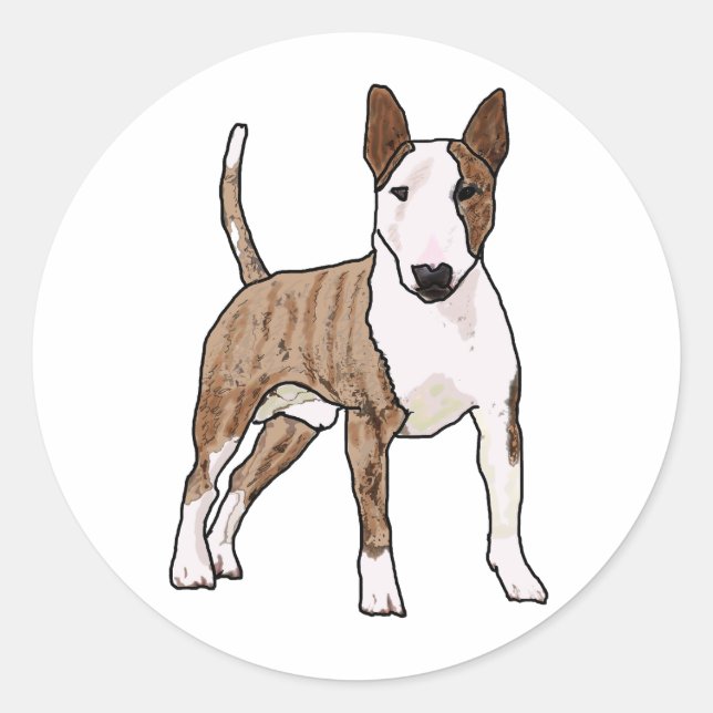 English Bull Terrier Runder Aufkleber (Vorderseite)