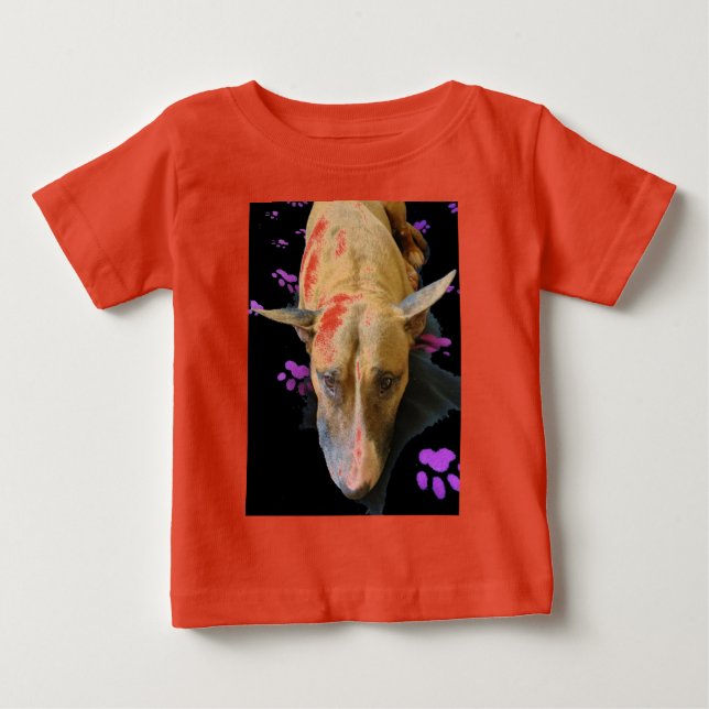 English Bull Terrier Säuglings Baby Shirts (Vorderseite)