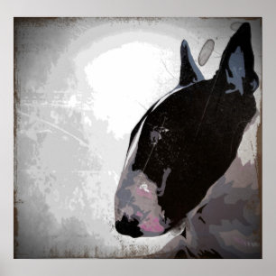 English Bull Terrier, urban zeitgenössische Hundek Poster