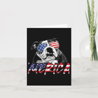 English Bulldog 4. Juli American Flag Hunde Liebe Karte