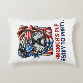 English Bulldog 4. July Merica Sonnenbrille USA Dekokissen
