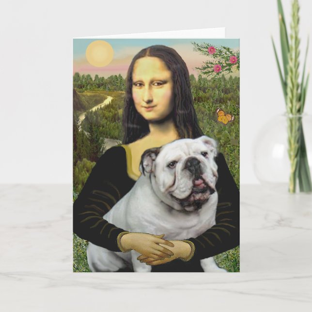 English Bulldog 9 - Mona Lisa Karte (Vorderseite)
