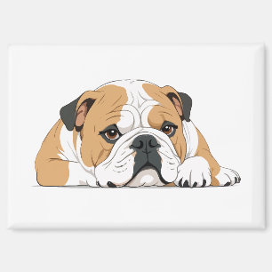 English Bulldog Adorable Süße Tier Schlafruhe Magnet