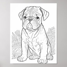 English Bulldog Adulting Coloring Poster