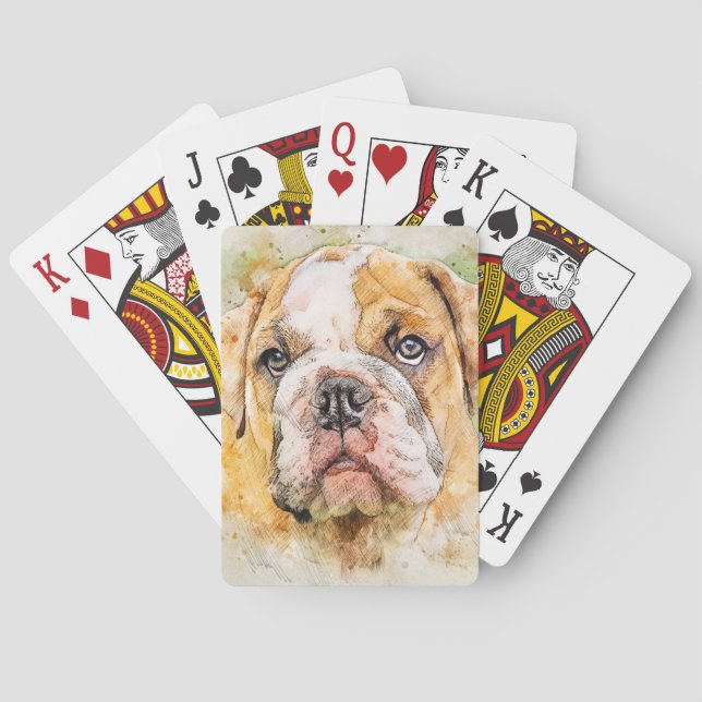 English Bulldog Art Playing Cards Spielkarten (Rückseite)