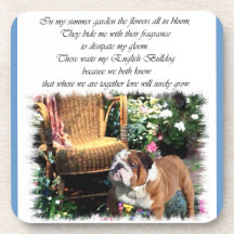 English Bulldog Art Summer Garden