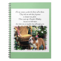 English Bulldog Art Summer Garden