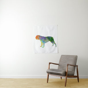 English Bulldog Art Wine Farbe der Wasseroberflä Wandteppich
