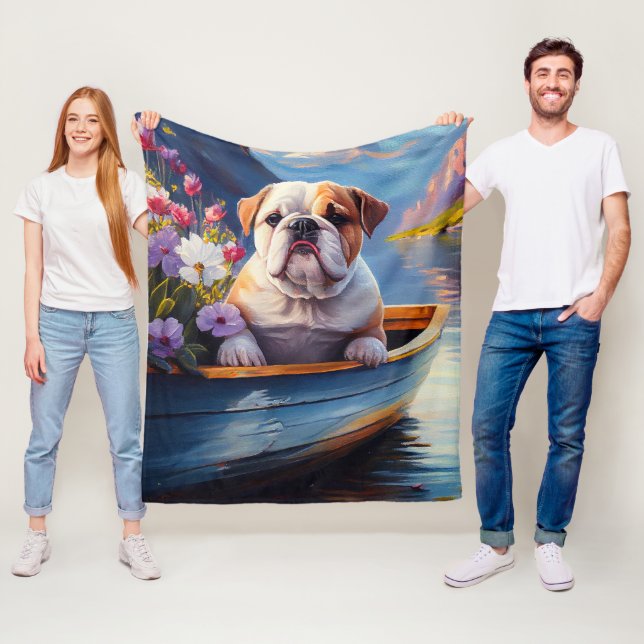 English Bulldog auf einem Paddel: Ein Landschaftli Fleecedecke (Beispiel)