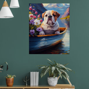 English Bulldog auf einem Paddel: Ein Landschaftli Poster