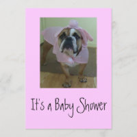 English Bulldog Baby Shower Einladungen