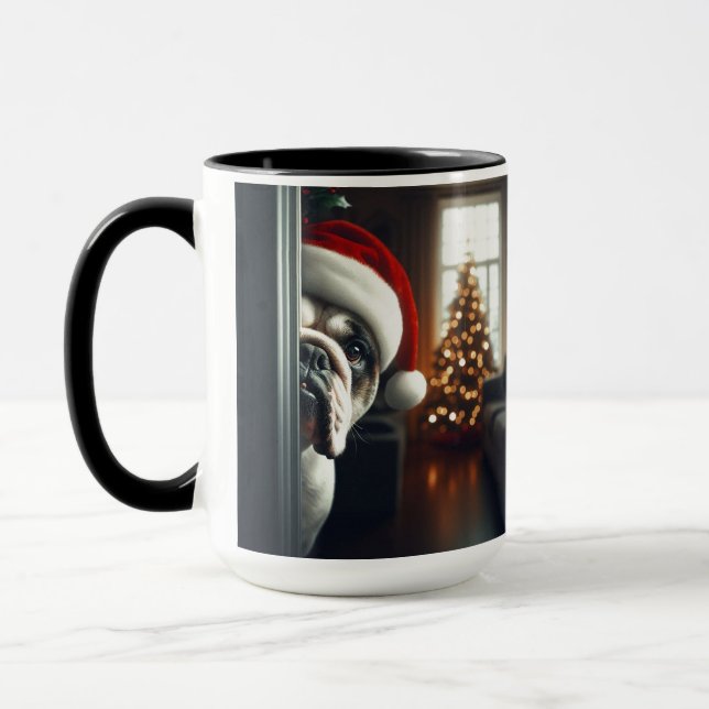 English Bulldog Bearing Leckerei Weihnachtskaffee  Tasse (Links)