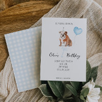 English Bulldog Birthday Einladung - Junge