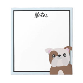 English Bulldog Blank Notepad Notizblock