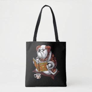 English Bulldog Book Reading Dog Funny Pet Tasche