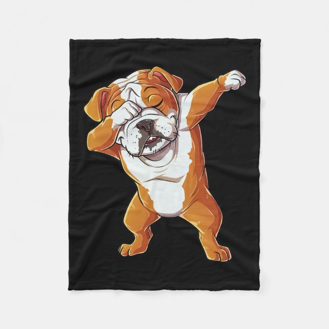 English Bulldog Boys Dab Dance Puppy Lover Fleecedecke (Vorderseite)