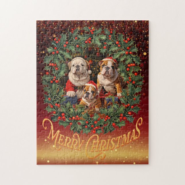 English Bulldog Christmas (Vertikal)