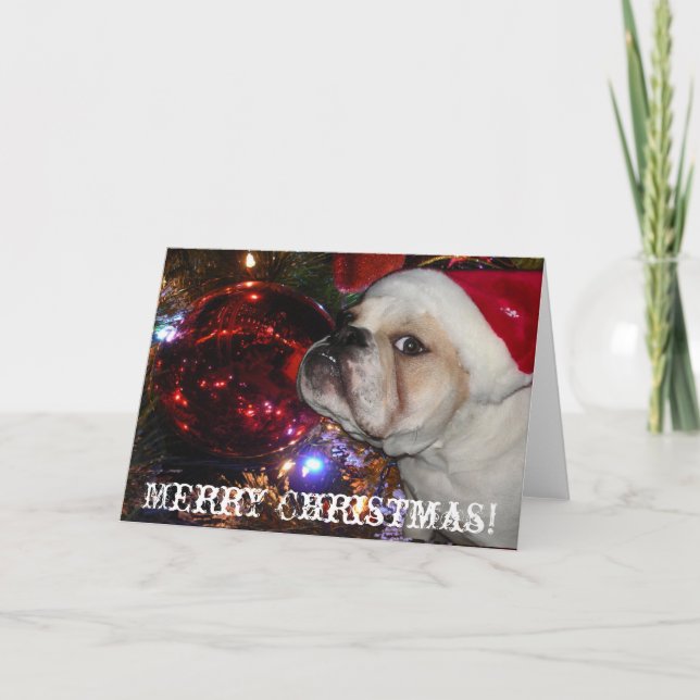 English Bulldog Christmas Feiertagskarte (Vorderseite)