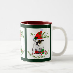 English Bulldog Christmas Geschenke Zweifarbige Tasse