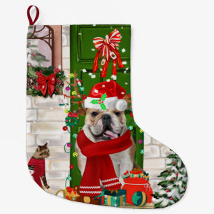 English Bulldog Christmas Großer Weihnachtsstrumpf