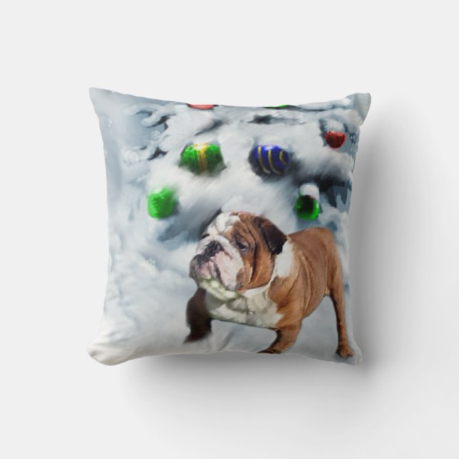 English Bulldog Christmas Kissen (Vorderseite)