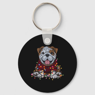 English Bulldog Christmas Niedlich Santa Pet für A Schlüsselanhänger