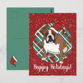 English Bulldog Christmas Postkarte