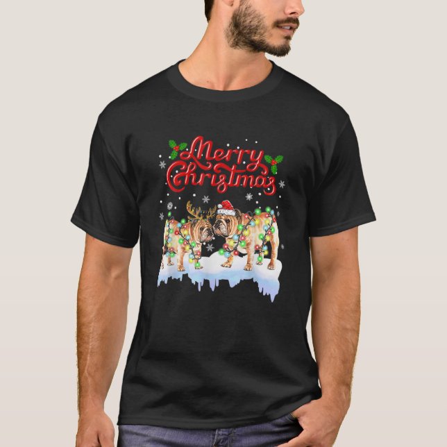 English Bulldog Christmas Tee Decorations Bulldog (Vorderseite)