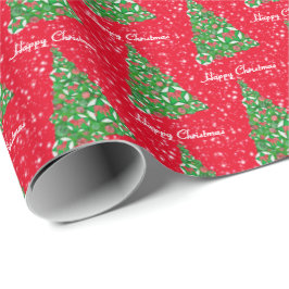 English Bulldog Christmas Tree Holiday Red Geschenkpapier