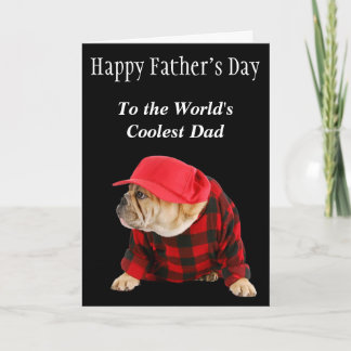 English Bulldog Cooler Vater Vatertag Karte