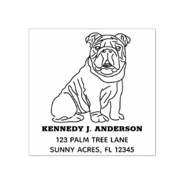 English Bulldog Custom Rücksendeadresse Gummistempel