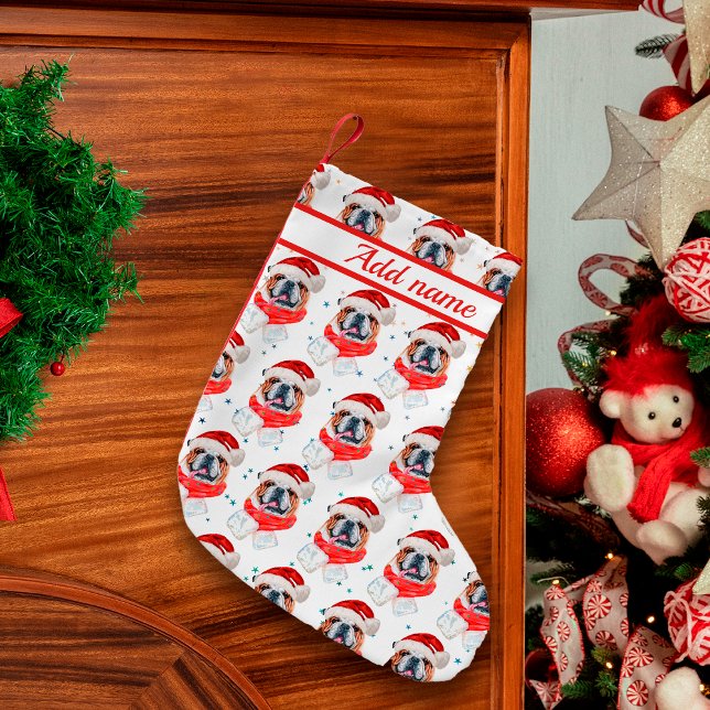 English Bulldog Dog Breed Christmas Kleiner Weihnachtsstrumpf (Von Creator hochgeladen)