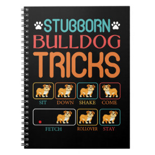 English Bulldog Dog Funny Dog Stubborn Bulldog Tri Notizblock