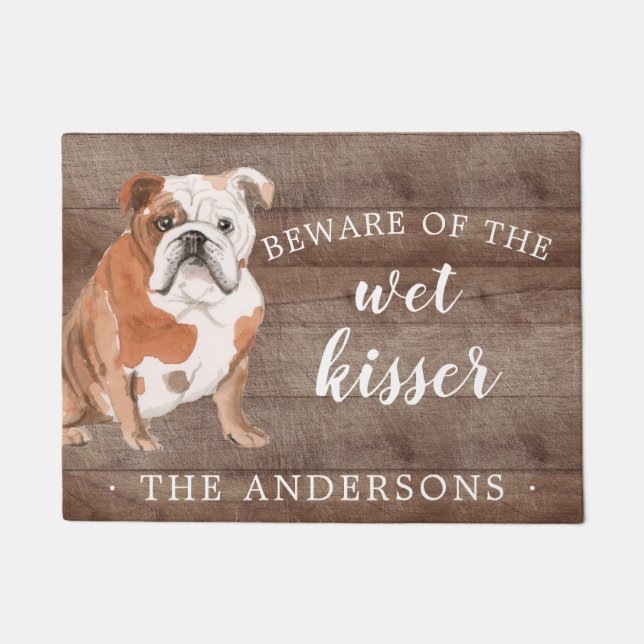 English Bulldog Dog Personalisiert Dog Mat Fußmatte (Vorderseite)