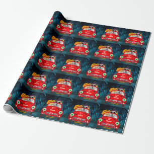 English Bulldog Driving Car Beängstigend Halloween Geschenkpapier